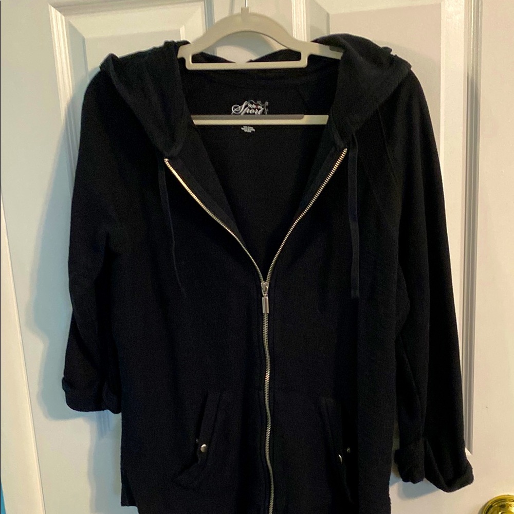 Style & Co Black zip Jacket with Hood